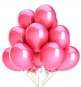 Balony metaliczne różowe 10 szt wesele urodziny 30 cm lateksowe roczek hel