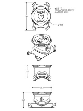 Основание велосипедного выноса/руля Quad Lock