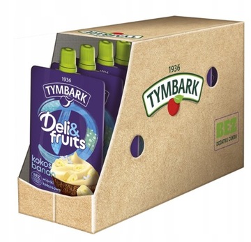 Tymbark Mus Deli&fruits o smaku bananowym z wiórkami kokosa 170 g x 10 sztu