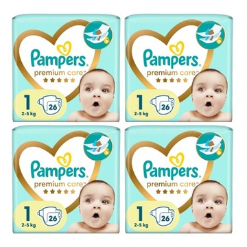 Pieluchy PAMPERS Premium Care rozmiar 1 (2-5 kg) 4x 26 szt