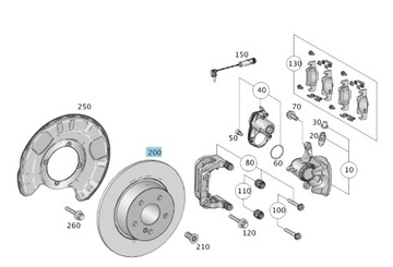 ORYGINALNA TARCZA HAM. TYŁ MERCEDES W166