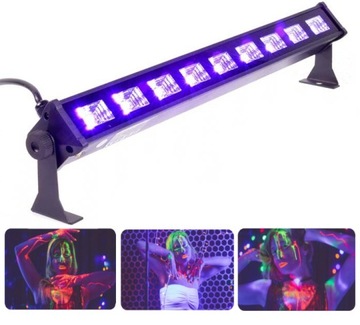 LISTWA BELKA LED ULTRAFIOLETOWA EFEKT UV LIGHT4ME LED BAR UV 9 + WHITE 9x3W