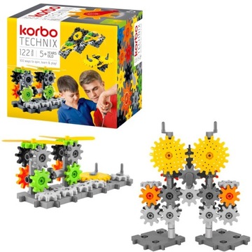 KLOCKI KORBO TECHNIX 122 EL SYSTEM KÓŁ ZĘBATYCH DO SKŁADANIA TECHNIK ZBUDUJ
