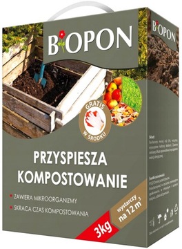 NAWÓZ KOMPOSTER KOMPOSTOWNIK PREPARAT PRZYSPIESZAJĄCY 3kg BIOPON