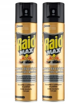 RAID MAX ROBAKI MRÓWKI KARALUCHY PRUSAKI 2X400ML