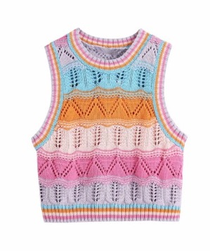 SWETER HISZPAŃSKI KAMIZELKA W SEREK DZIANINA KOLOR