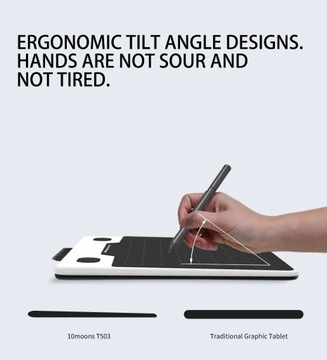 10moons T503 Сверхлегкий графический планшет для рисования, планшет для подписи, 8192 уровней