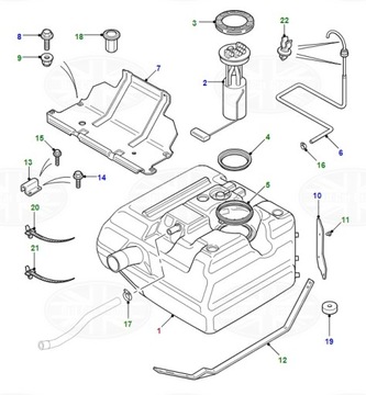 NÁDRŽ PALIVA LAND ROVER DEFENDER FL PUMA LR013167 WHK100050 7H129002BC