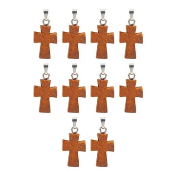 Zawieszka Krzyżyk Drewniany Peandant 10 Szt