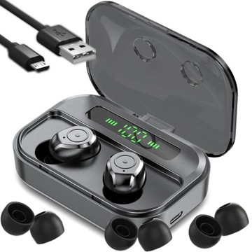 SŁUCHAWKI BEZPRZEWODOWE DOUSZNE BLUETOOTH 5.3 SPORTOWE DOKANAŁOWE POWERBANK