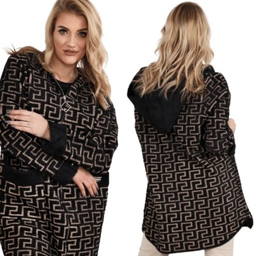 ALPAKA DAMSKA PŁASZCZ KURTKA SWETER CIEPŁA DŁUGA KAPTUR SUWAK WYGODNA 2107