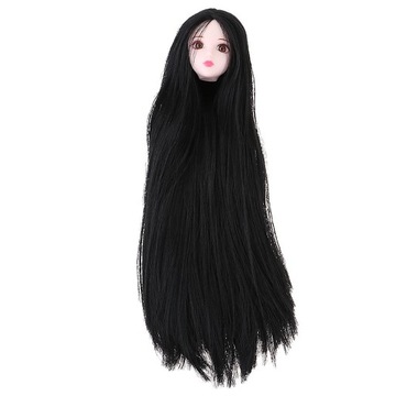 1/6 BJD Head Sculpt twarzy długie włosy lalki niestandardowe części zamienne do ciała
