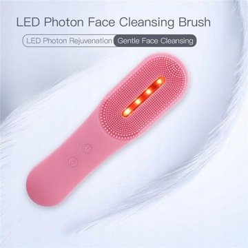 LED Light Therapy Silicone Facial Cleansing Brush