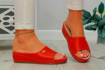 ЖЕНСКИЕ ПРОФИЛИРОВАННЫЕ ШЛЕПАНЦЫ УДОБНЫЕ КОЖАНЫЕ СШИТЫЕ