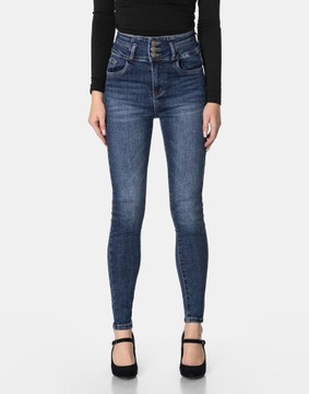 Spodnie Damskie Jeansy Rurki SKINNY Jeansowe Wysoki Stan Dżinsy 5202 W31