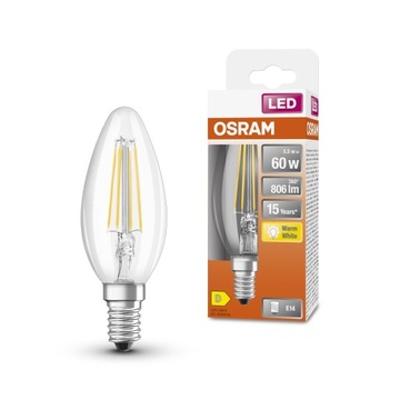Żarówka LED 6W=60W E14 świeca Osram 2700K ciepła