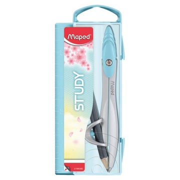 МЕТАЛЛИЧЕСКИЙ ШКОЛЬНЫЙ КОМПАС Этюд + КАРТИРОВАННЫЙ КАРАНДАШ