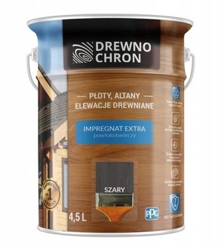 Impregnat Extra Powłokotwórczy Szary 4,5L Drewnochron