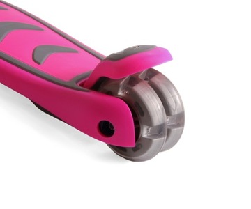 Надежный трехколесный светодиодный самокат для детей! Boogie Pink 3+ РОЗОВОЕ КАЧЕСТВО