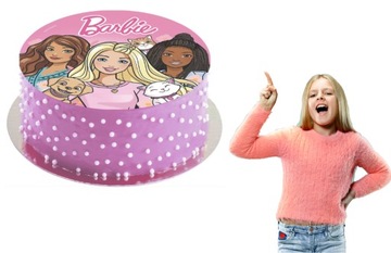 Opłatek waflowy DYSK okrągły na tort BARBIE średnica 20 cm deKora