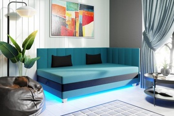 Кушетка Молодёжная кровать для подростка, 90 см + LED