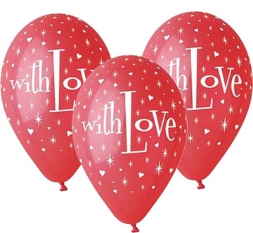 BALONY Czerwone LOVE Na WALENTYNKI 5szt 30cm