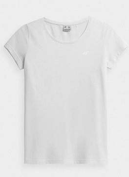4F T-Shirt H4Z22-TSD350 Biały Regular Fit