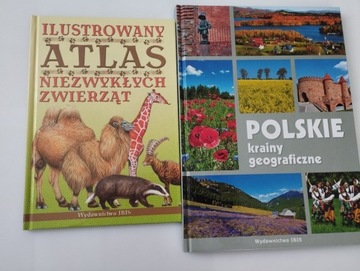 Zestaw ATLAS NIEZWYKŁYCH ZWIERZĄT + POLSKIE KRAINY GEOGRAFICZNE Ibis x2