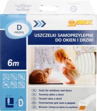 УПЛОТНИТЕЛЬ ДЛЯ ОКОН, ДВЕРЕЙ, EPDM ТИП D, БЕЛЫЙ 6м 76752