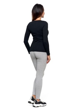 ФУТБОЛКА ЖЕНСКАЯ С ДЛИННЫМ РУКАВОМ ИЗ ХЛОПКА БАЗОВАЯ ГЛАДКАЯ БЕЗ УЗОРА MORAJ XL ЧЕРНАЯ