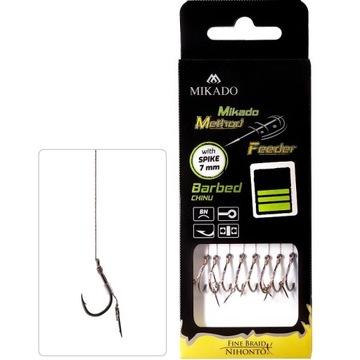 Поводки методной кормушки на плетеной леске с иглой Микадо № 12