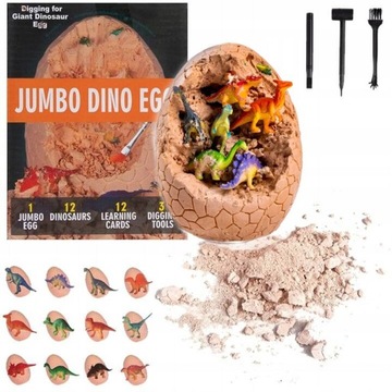 SKAMIELINA JUMBO JAJKO DINOZAURA Z 12 FIGURKAMI WYKOPALISKA MAŁY ARCHEOLOG