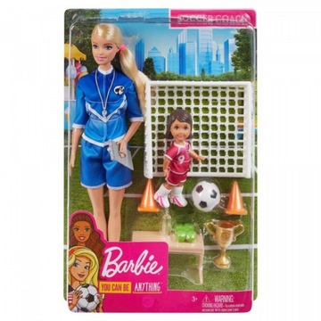 LALKA BARBIE TRENERKA PIŁKI NOŻNEJ GLM47 MATTEL