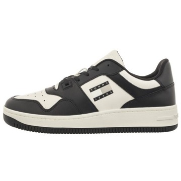 Buty Sneakersy Męskie Tommy Hilfiger Basket Leather Black Czarne