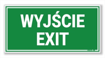 WYJŚCIE EXIT - BHP duża Naklejka ODBLASKOWA