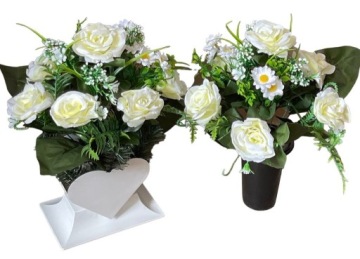 Набор сердце головной убор розы бутылка кладбище могила памятник букет STANPOL