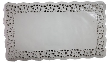 Serwetki ozdobne prostokątne 24X14cm białe pod ciasto 100szt.