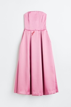Gorsetowa Sukienka Bandeau z Satynowej tkaniny H&M r.50