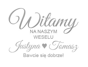 Naklejki tablica powitalna gości wesele 4 kolory