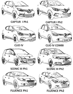 Случай для живописи Renault Captur Megane Laguna Fluence Clio RS Card