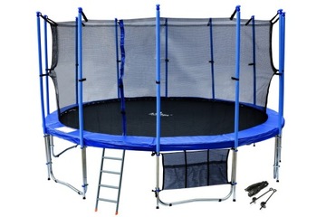 TRAMPOLINA OGRODOWA 427CM Z SIATKĄ DRABINKA 14FT