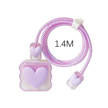 Крышка кабеля зарядного устройства. Постепенный прозрачный кабель DIY Love Purple.