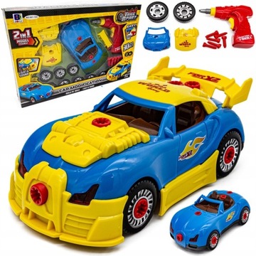 SAMOCHÓD BUGATTI AUTO DO ROZKRĘCANIA Z WIERTARKĄ