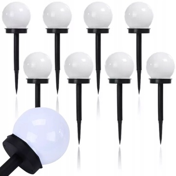 LAMPKI SOLARNE OGRODOWE LAMPA LED 10 cm KULA