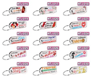 WALENTYNKI NIEGO NIEJ prezent brelok DEDYKACJA