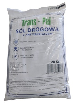 Sól drogowa z antyzbrylaczem 20 kg chlorek sodu