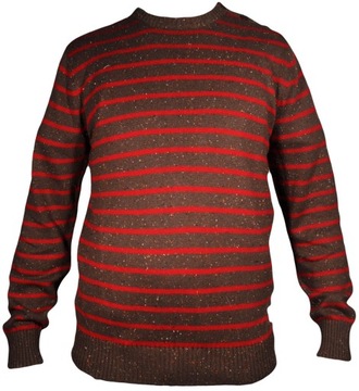 JACK AND JONES sweter GREEN RED crew neck RON _ L