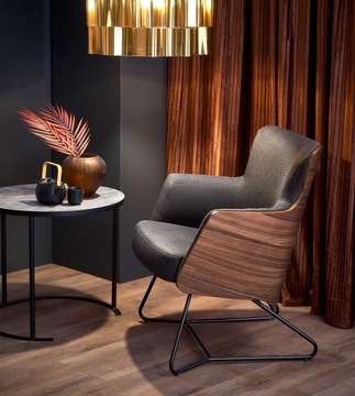 CHILLOUT fotel wypoczynkowy ciemny popiel - orzech - czarny HALMAR