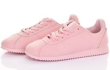 LEKKIE DAMSKIE BUTY SPORTOWE SKÓRZANE MODNE SNEAKERSY FITNESS