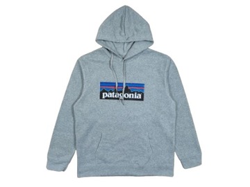 PATAGONIA Bluza Męska z Kapturem Szara Logo r. XL